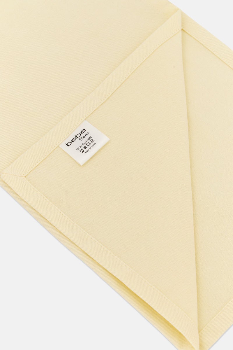 bebe 4 Pieces Solid Cotton Table Napkins, Ivory - Image 4